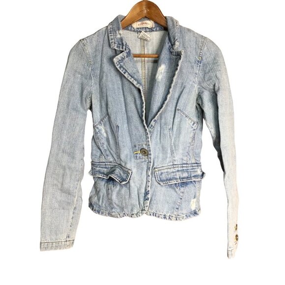 Z.Cavaricci Women Vintage Denim Jacket Collared Long Sleeve Blue Size Small - Picture 1 of 7